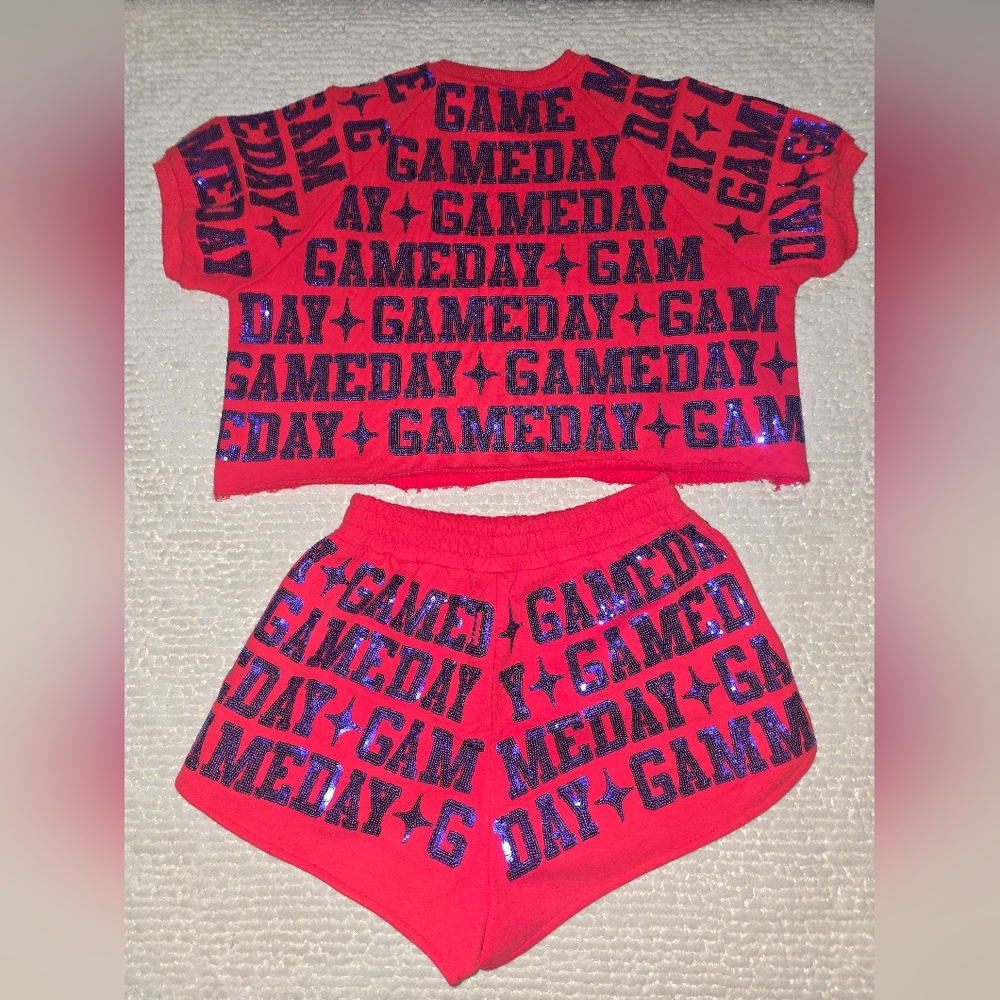 Queen of Sparkles Red & Royal Blue Gameday Set – XS - Picture 2 of 2